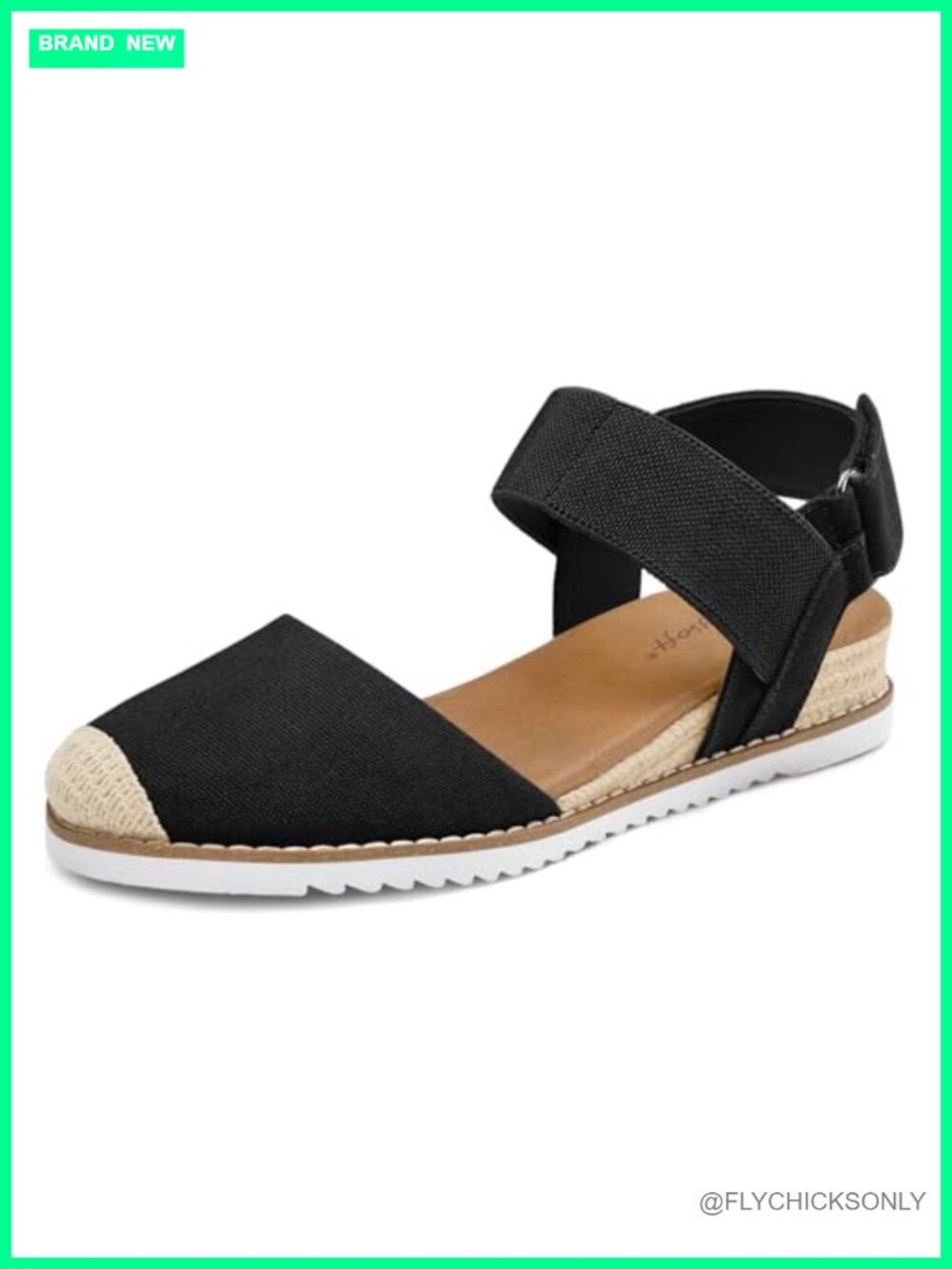 mysoft Women's Low Wedge Sandals Closed Toe Espadrilles Slip On Ankle Strap